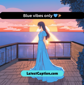 caption for blue dress girl